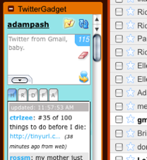 twitter gadget