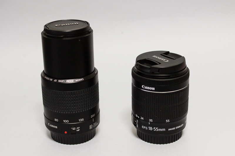 A 200mm, comparado con el 18-55